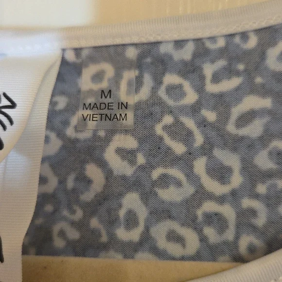 NY Collection Blue Animal Print Ruffle Sleeve Blouse - Picture 3 of 7